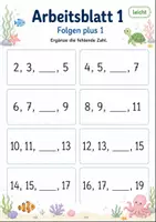 Vorschau - Arbeitsblätter - Zahlenfolgen bis 20 | Mathematik Klasse 1 | 5 Arbeitsblätter als PDF - Seite 1