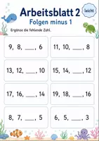Vorschau - Arbeitsblätter - Zahlenfolgen bis 20 | Mathematik Klasse 1 | 5 Arbeitsblätter als PDF - Seite 2
