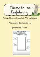 Vorschau - Arbeitsblätter - Türme bauen - Einführung und Aktivierung des Vorwissens - Deckblatt