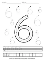 Vorschau - Arbeitsblätter - Ziffern schreiben lernen die 6 - Ziffernschreibkurs zur 6 Klasse 1 - Seite 3