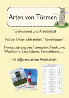 Vorschau - Arbeitsblätter - Arten von Türmen - Tafelmaterial und Arbeitsblätter - Deckblatt