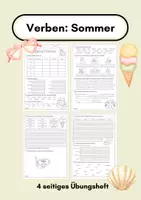 Vorschau - Arbeitsblätter - Verben Übungsheft Sommer 2.Klasse 3.Klasse - Deckblatt