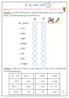 Vorschau - Arbeitsblätter - sch, sp, st - Laute - Buchstaben - Klasse 1-2 - Regelkarte + Arbeitsblätter - Seite 3