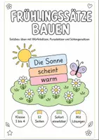 Vorschau - Arbeitsblätter - Satzbau Klasse 1-2: Frühlingssätze bauen - Deckblatt