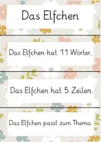 Vorschau - Stundenentwürfe - Material und Entwurf Elfchen - Deckblatt
