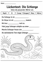Vorschau - Mal- und Bastelvorlagen - Schlange Lebenszyklus - Interaktives Faltbuch & Steckbrief - Seite 2