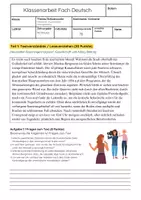 Vorschau - Arbeitsblätter - Reportage Deutsch Klassenarbeit: Klasse 8 Gymnasium - Seite 1