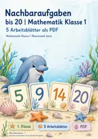 Vorschau - Arbeitsblätter - Nachbaraufgaben bis 20 | Mathematik Klasse 1 | 5 Arbeitsblätter als PDF - Deckblatt