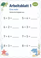 Vorschau - Arbeitsblätter - Nachbaraufgaben bis 20 | Mathematik Klasse 1 | 5 Arbeitsblätter als PDF - Seite 1