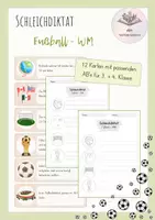 Vorschau - Arbeitsblätter - Fußball Weltmeisterschaft/ WM | Schleichdiktat/ Laufdiktat | 3./4.Kl | 12 Karten - Deckblatt