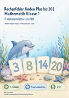 Vorschau - Arbeitsblätter - Rechenfehler finden Plus bis 20 | Mathematik Klasse 1 | 5 Arbeitsblätter als PDF - Deckblatt