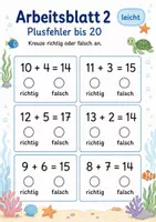 Vorschau - Arbeitsblätter - Rechenfehler finden Plus bis 20 | Mathematik Klasse 1 | 5 Arbeitsblätter als PDF - Seite 2