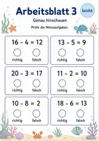 Vorschau - Arbeitsblätter - Rechenfehler finden Minus bis 20 | Mathematik Klasse 1 | 5 Arbeitsblätter als PDF - Seite 3