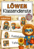 Vorschau - Bildkarten - Löwenklasse Klassendienste Klassentier Löwe - Deckblatt