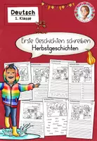 Vorschau - Stationenlernen - Herbst: Erste Geschichten schreiben (1. & 2. Klasse) - Deckblatt