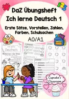 Vista previa - Unidades / Secuencias / Situaciones de Aprendizaje - Aléman - Cuaderno de ejercicios "Ich lerne Deutsch" - escuela, colores, numeros - hojas de trabajo - Portada