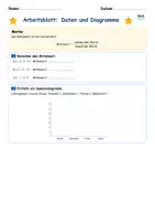 Vorschau - Arbeitsblätter - Daten und Diagramme – Mittelwert und Säulendiagramm | Arbeitsblatt - Deckblatt