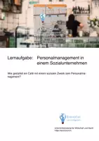 Vorschau - Arbeitsblätter - Lernaufgabe "Personalmanagement in einem Sozialunternehmen" - Deckblatt