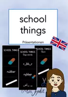 Vorschau - Präsentationen/Tafelbilder - school things - Präsentationen für den digitalen Unterricht - Deckblatt