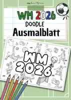 Vorschau - Mal- und Bastelvorlagen - WM 2026 | Ausmalbild Doodle Fußball - Deckblatt