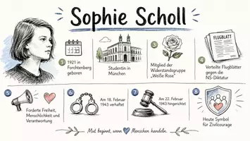 Vorschau - Arbeitsblätter - Lernposter + Arbeitsblätter "Sophie Scholl" + Lösung & MP3 + Mindmap + Infografiken - Seite 2