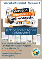 Vorschau - Arbeitsblätter - Abofallen, Online-Shopping & Verträge - vierfach differenziert - Extramaterial Förderbedarf - Deckblatt
