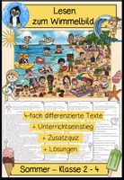 Vorschau - Stundenentwürfe - Lesen zu Wimmelbildern – wachsendes Materialpaket (Klasse 2–4) | Jahreszeiten | Differenzierte Lesetexte 📚✨ - Seite 1