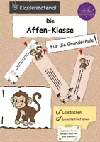 Vorschau - Lehrpläne/Lehrermaterial - Klassentier / Klassenmaskottchen Affe Lesezeichen - Deckblatt