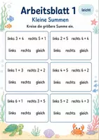 Vorschau - Arbeitsblätter - Größere Summe finden bis 20 | Mathematik Klasse 1 | 5 Arbeitsblätter als PDF - Seite 1