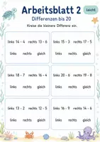 Vorschau - Arbeitsblätter - Kleinere Differenz finden bis 20 | Mathematik Klasse 1 | 5 Arbeitsblätter als PDF - Seite 2