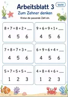 Vorschau - Arbeitsblätter - Rechenwege ergänzen Plus bis 20 | Mathematik Klasse 1 | 5 Arbeitsblätter als PDF - Seite 3