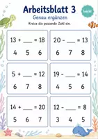 Vorschau - Arbeitsblätter - Plus und Minus mit Lücke gemischt bis 20 | Mathematik Klasse 1 | 5 Arbeitsblätter als PDF - Seite 3