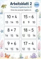 Vorschau - Arbeitsblätter - Zahlen und Ergebnisse zuordnen bis 20 | Mathematik Klasse 1 | 5 Arbeitsblätter als PDF - Seite 2