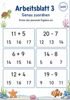 Vorschau - Arbeitsblätter - Zahlen und Ergebnisse zuordnen bis 20 | Mathematik Klasse 1 | 5 Arbeitsblätter als PDF - Seite 3