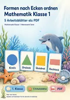 Vorschau - Arbeitsblätter - Formen nach Ecken ordnen | Mathematik Klasse 1 | 5 Arbeitsblätter als PDF - Deckblatt
