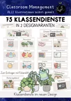 Vorschau - Poster - Klassendienste Grundschule | NEUES DESIGN mit Aushängen Classroom Management - Deckblatt