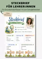 Vorschau - Arbeitsblätter - Steckbrief Lehrer & Lehrerin "Das bin ich" | Grundschule Klasse 1-4 | Kennenlernen Schuljahresstart Schulanfang - Deckblatt