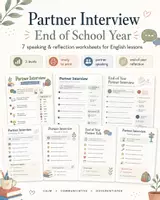 Vorschau - Arbeitsblätter - End of School Year Partner Interviews – 7 Speaking Activities für Englisch für das Schuljahresende - Deckblatt