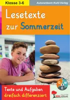 Vorschau - Arbeitsblätter - Lesetexte zur Sommerzeit | Deutsch Grundschule Sekundarstufe I Klasse 3–6 | Lesekompetenz, 3 Niveaustufen, Differenzierung, Grammatik, Rechtschreibung, Lesetraining, Lösungen - Deckblatt