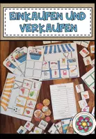 Vorschau - Stationenlernen - Einkaufsspiel – Rechnen mit Geld, Euro, Einkaufen und Verkaufen, Addition, Subtraktion, DaZ, DaF, Deutsch als Zweitsprache | Spielgeld, Rollenspiel, Lernspiel 4., 5. Klasse, Grundschule, Sekundarstufe - Deckblatt