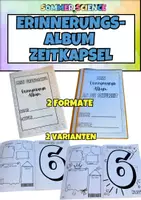 Vorschau - Arbeitsblätter - Erinnerungsalbum Schule – Abschlussalbum, Schuljahresrückblick & Freundebuch zum Ausfüllen | perfekt für die letzte Schulwoche | Zeitkapsel | Schuljahresende Schuljahresabschluss - Deckblatt