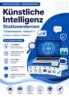 Vorschau - Stundenentwürfe - Künstliche Intelligenz verstehen – Stationenlernen KI Klasse 5–7 | Digitale Bildung - Deckblatt