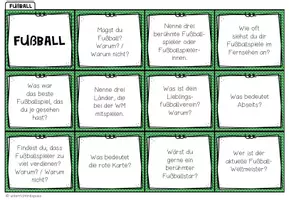 Vorschau - Aufgabenkarten - Fußball – Gesprächskarten und Sprechanlässe | Plauderkärtchen - Seite 1