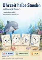 Vorschau - Arbeitsblätter - Uhrzeit, Geld und Rechenmuster Klasse 1 | Materialpaket | 20 PDFs mit 100 Arbeitsblättern - Seite 1