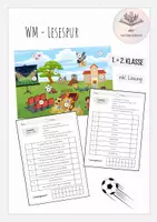 Vorschau - Arbeitsblätter - WM Lesespur | Fußballweltmeisterschaft Lesespur | 1.+ 2. Klasse - Deckblatt