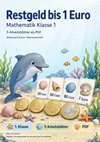 Vorschau - Arbeitsblätter - Restgeld bis 1 Euro | Mathematik Klasse 1 | 5 Arbeitsblätter als PDF - Deckblatt