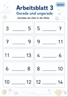 Vorschau - Arbeitsblätter - Zahl in der Mitte finden bis 20 | Mathematik Klasse 1 | 5 Arbeitsblätter als PDF - Seite 3