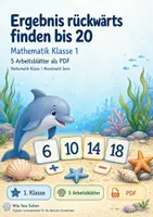 Vorschau - Arbeitsblätter - Ergebnis rückwärts finden bis 20 | Mathematik Klasse 1 | 5 Arbeitsblätter als PDF - Deckblatt
