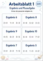 Vorschau - Arbeitsblätter - Ergebnis rückwärts finden bis 20 | Mathematik Klasse 1 | 5 Arbeitsblätter als PDF - Seite 1