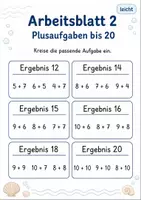 Vorschau - Arbeitsblätter - Ergebnis rückwärts finden bis 20 | Mathematik Klasse 1 | 5 Arbeitsblätter als PDF - Seite 2